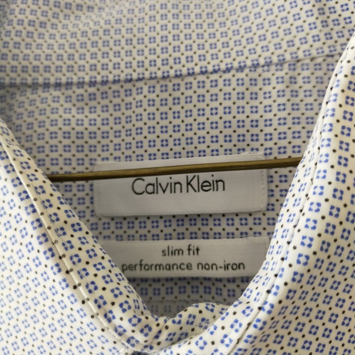 カルバンクライン Calvin Klein スリムフィットシャツ 総柄  OEKO-TEX Ｍサイズ | Vintage.City 古着屋、古着コーデ情報を発信