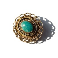 50s Vintage Israel Silver 925 Green Natural Stone Brooch | Vintage.City Vintage Shops, Vintage Fashion Trends