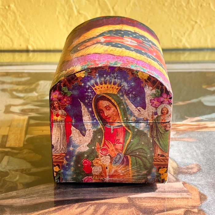 Mexico Decoupage Virgin of Guadalupe Old Wooden Mini Box ② | Vintage.City 古着屋、古着コーデ情報を発信