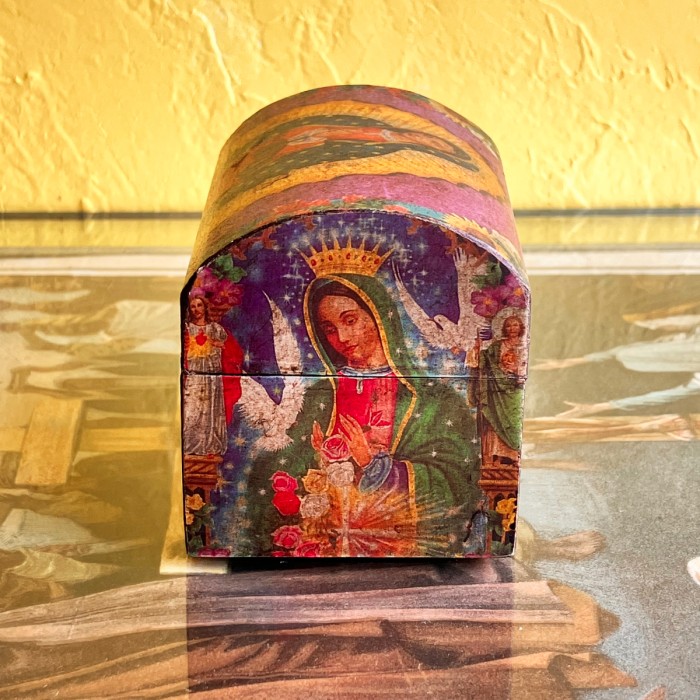 Mexico Decoupage Virgin of Guadalupe Old Wooden Mini Box ② | Vintage.City 古着屋、古着コーデ情報を発信