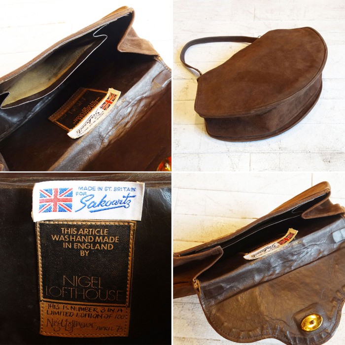 70s England「NIGEL LOFTHOUSE」Vintage suede handbag | Vintage.City 古着屋、古着コーデ情報を発信