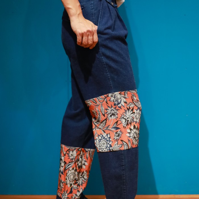 REMAKE Kimono switching denim slacks | Vintage.City 古着屋、古着コーデ情報を発信