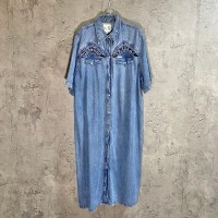 denim design shirt one-piece | Vintage.City 古着屋、古着コーデ情報を発信