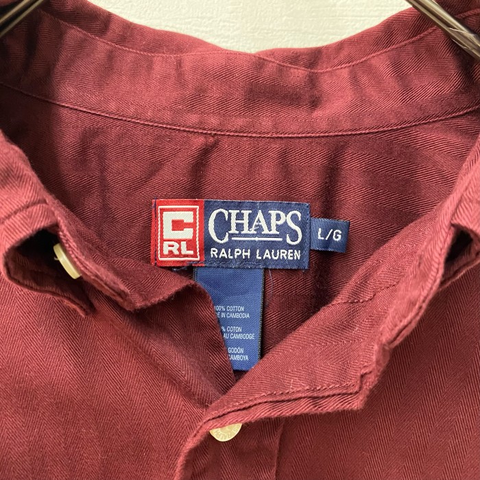 【CHAPS RALPH LAUREN】 シャツ 赤 L | Vintage.City 古着屋、古着コーデ情報を発信