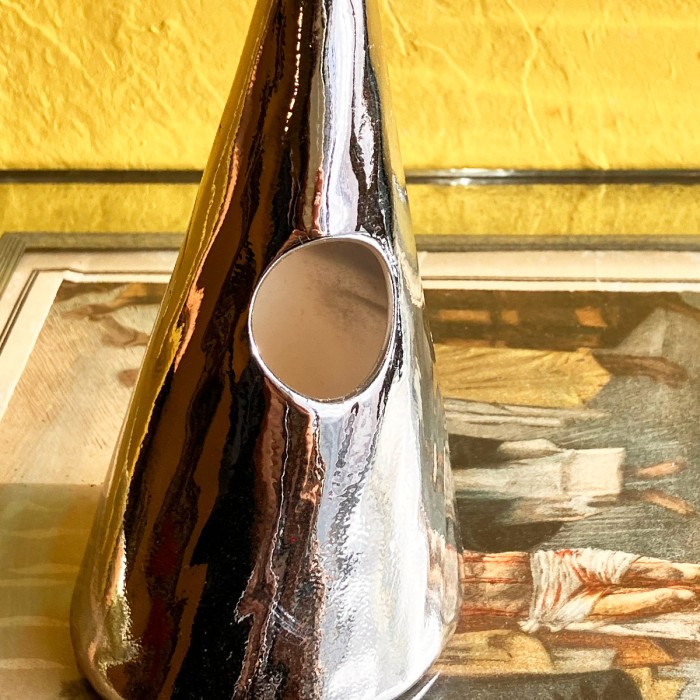 80s Silver Color Conical Pottery Flower Vase | Vintage.City 古着屋、古着コーデ情報を発信