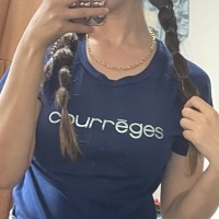Courreges Front Logo Tee Blue | Vintage.City 古着屋、古着コーデ情報を発信