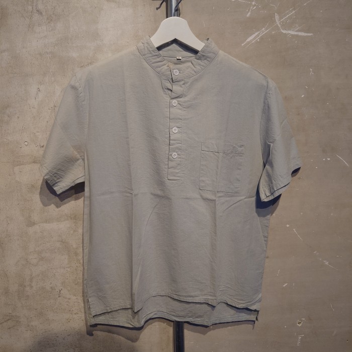 半袖ノーカラーシャツ バンドカラーシャツ Sサイズ ミントグリーン 395 | Vintage.City 빈티지숍, 빈티지 코디 정보