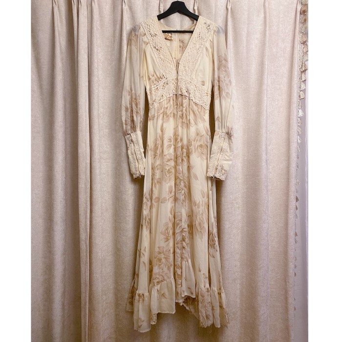 GUNNE SAX 1970's 花柄ワンピース　ドレス　ヴィンテージ | Vintage.City 古着屋、古着コーデ情報を発信