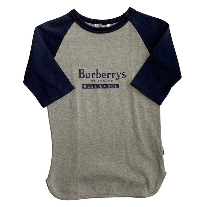 Burberrys Blue Label Logo Three Quarters Sleeve Tee Grey / Navy | Vintage.City Vintage Shops, Vintage Fashion Trends