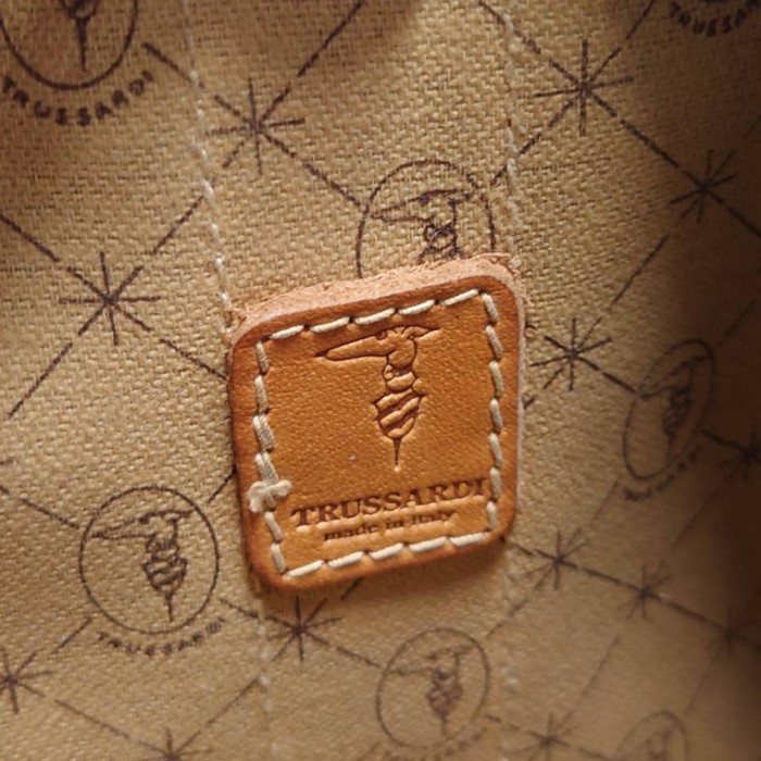 TRUSSARDI イタリア製 レザー ミニ ショルダー バッグ ブラウン ロゴ | Vintage.City 古着屋、古着コーデ情報を発信