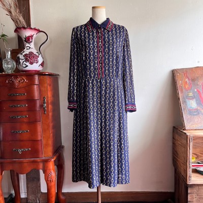 vintage dress /チェーンモチーフのスカーフ柄レトロワンピース | Vintage.City 빈티지숍, 빈티지 코디 정보