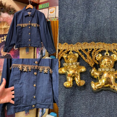 90s made in italy キラキラ #熊 #デニムジャケット | Vintage.City 빈티지숍, 빈티지 코디 정보