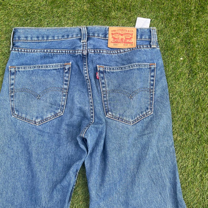 LEVI’S 505 remake flared pants design denim Blue White bleach | Vintage.City 빈티지숍, 빈티지 코디 정보