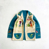1940〜50s Mexican  Wool embroidery  Souvenir Jacket BLUE | Vintage.City 古着屋、古着コーデ情報を発信