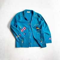 1940〜50s Mexican  Wool embroidery  Souvenir Jacket BLUE | Vintage.City 古着屋、古着コーデ情報を発信