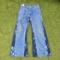 LEVI’S 505 remake flared pants design denim Blue White bleach | Vintage.City 古着屋、古着コーデ情報を発信