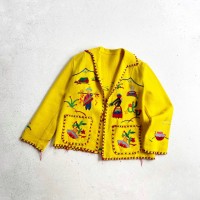 1940〜50s Mexican  Wool embroidery  Souvenir Jacket YELLOW | Vintage.City 古着屋、古着コーデ情報を発信