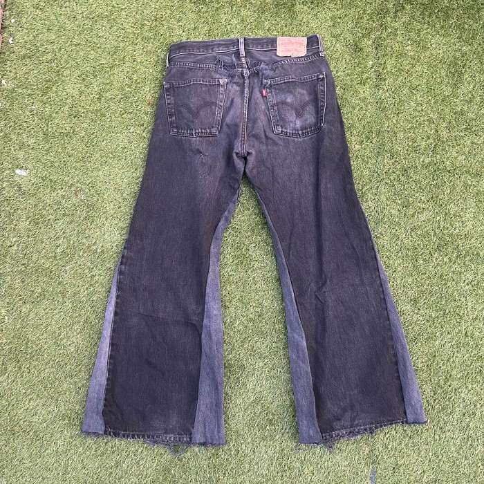 LEVI’S 501 remake flared pants design denim black gray | Vintage.City 古着屋、古着コーデ情報を発信
