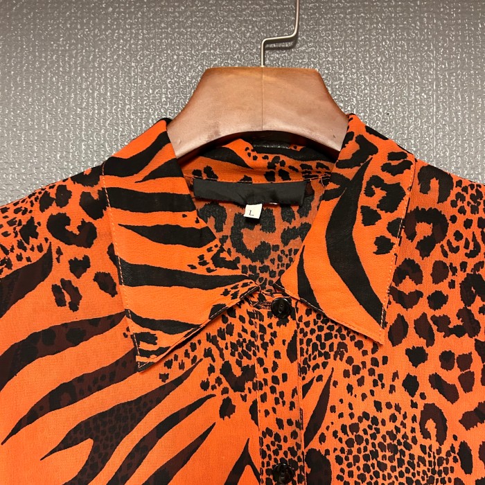 tiger & leopard pattern rayon shirt | Vintage.City 古着屋、古着コーデ情報を発信