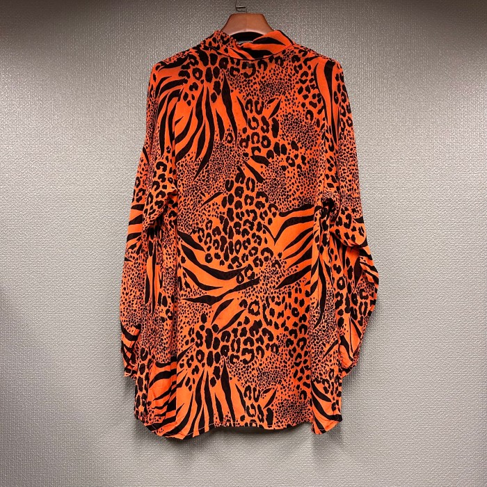 tiger & leopard pattern rayon shirt | Vintage.City 古着屋、古着コーデ情報を発信