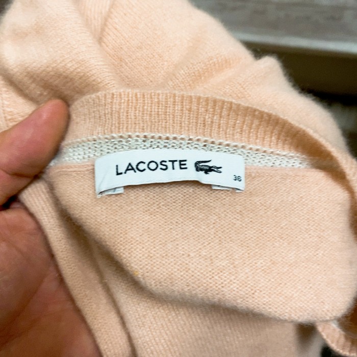ラコステ　カシミアセーター　ベージュピンク色　LACOSTE | Vintage.City 古着屋、古着コーデ情報を発信