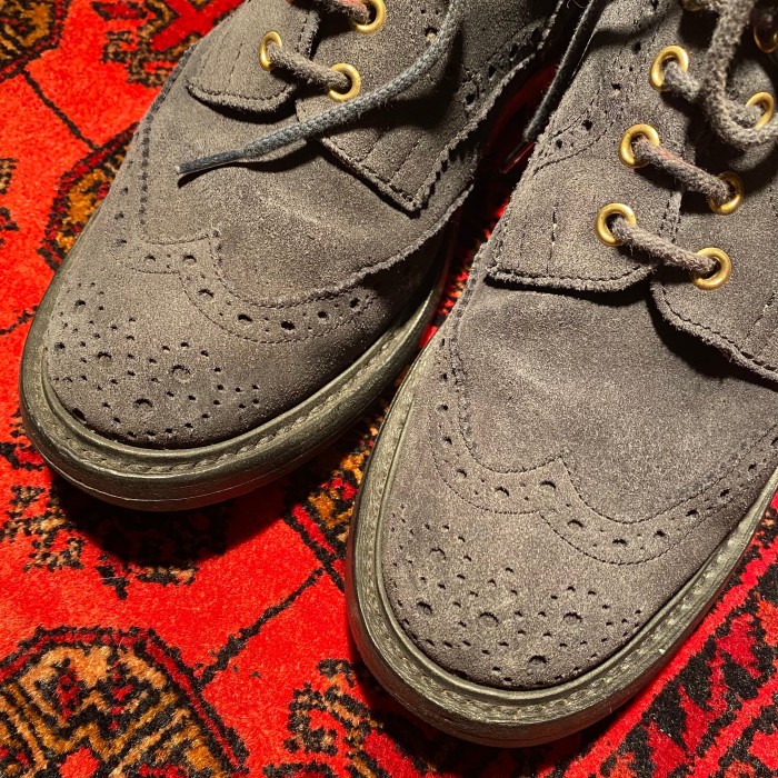 Tricker's WING TIP SUEDE LEATHER BOOTS MADE IN ENGLAND/トリッカーズスウェードレザーウィングチップカントリーブーツ | Vintage.City 古着屋、古着コーデ情報を発信