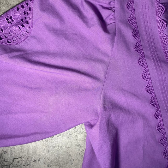 ruffle lace design blouse | Vintage.City 古着屋、古着コーデ情報を発信