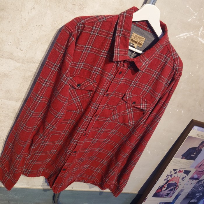 Faded glory(フェイデッドグローリー)ブロックチェックシャツ　レッド×グレー　XXLサイズ　バングラデッシュ　コットン　1948 | Vintage.City 古着屋、古着コーデ情報を発信