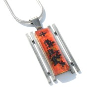 80s underwater flowers red color resin craft japan vintage necklace | Vintage.City 古着屋、古着コーデ情報を発信