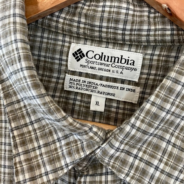 90s Columbia GRT コロンビア シアサッカー チェックシャツ グリーン〜グレー  XLサイズ | Vintage.City 古着屋、古着コーデ情報を発信