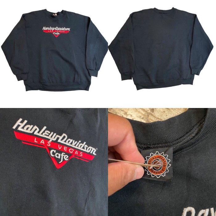ビンテージ 90年代 ハーレーダビッドソン ロゴ刺繍 スウェット L ブラック | Vintage.City 古着屋、古着コーデ情報を発信