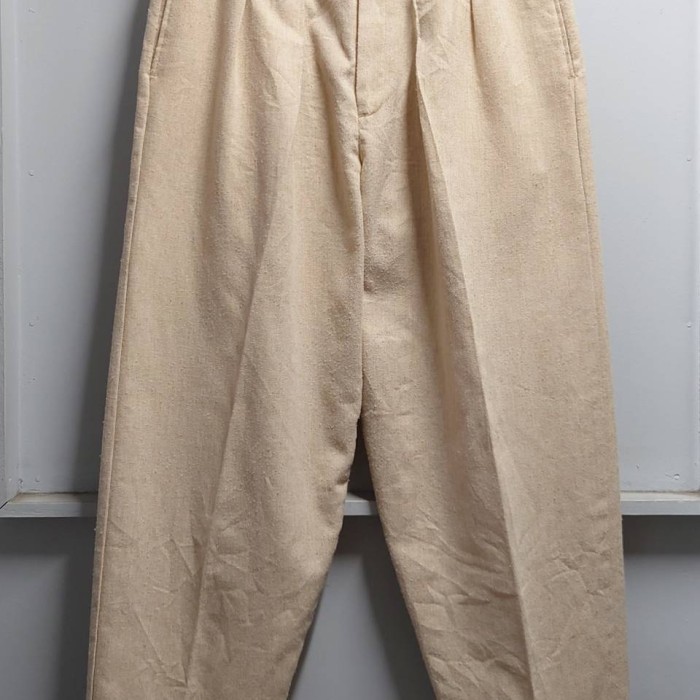 80’s COTLER USA製 ツータック ウール パンツ ベージュ系 | Vintage.City 古着屋、古着コーデ情報を発信