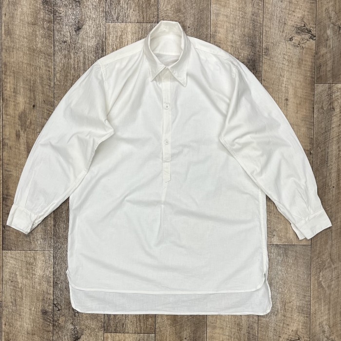 50'S スウェーデン軍 プルオーバー グランパシャツ ホワイト (DEADSTOCK) | Vintage.City 古着屋、古着コーデ情報を発信
