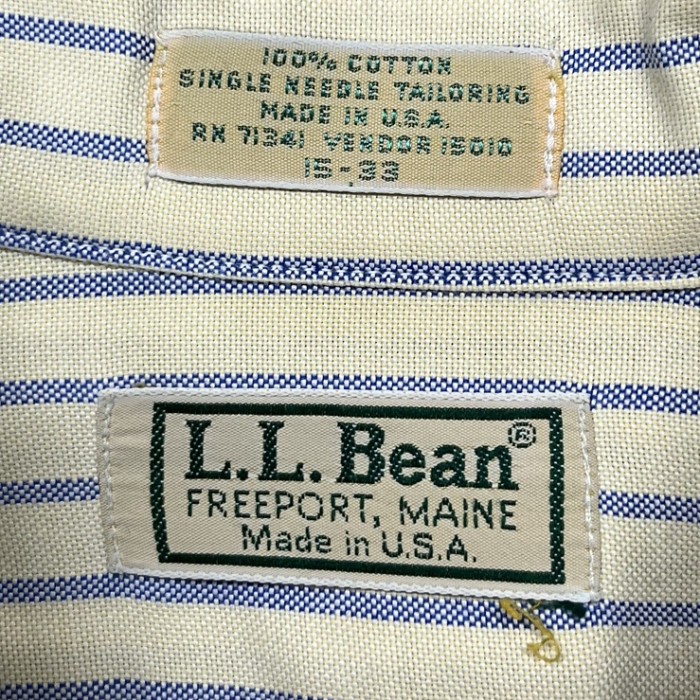 80'S LL Bean オックスフォード 長袖 BDシャツ ストライプ USA製 (VINTAGE) | Vintage.City 古着屋、古着コーデ情報を発信