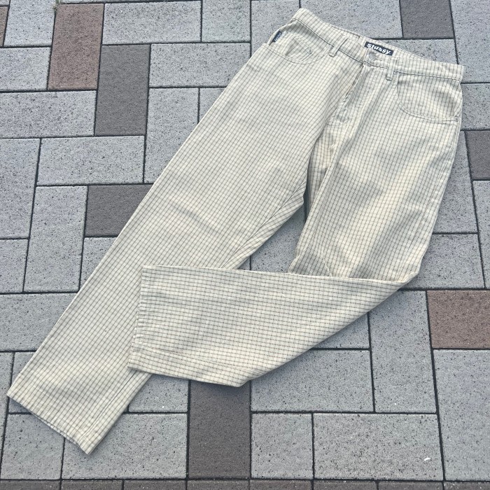 90s STUSSY plaid cotton tapered pants W32 | Vintage.City 古着屋、古着コーデ情報を発信