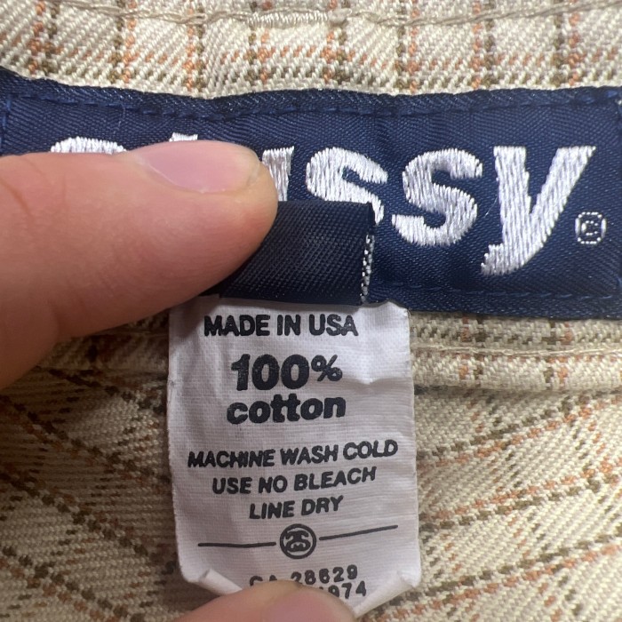 90s STUSSY plaid cotton tapered pants W32 | Vintage.City
