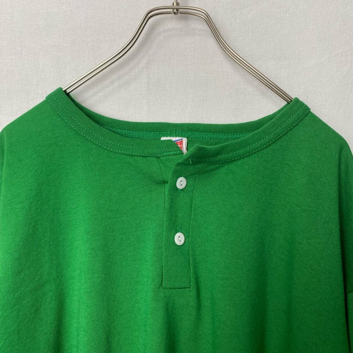 80s デッドストック SOFFE ヘンリーネック Tシャツ 無地 古着 緑 | Vintage.City 古着屋、古着コーデ情報を発信