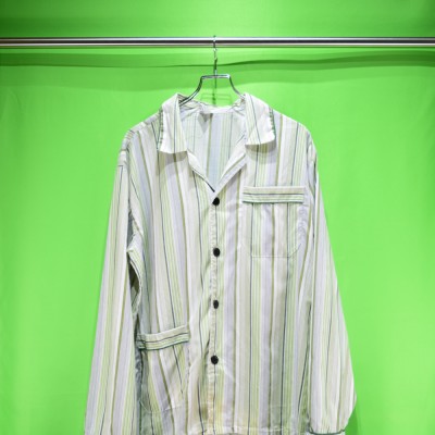 vintage euro cotton stripe pajama shirt | Vintage.City 古着屋、古着コーデ情報を発信