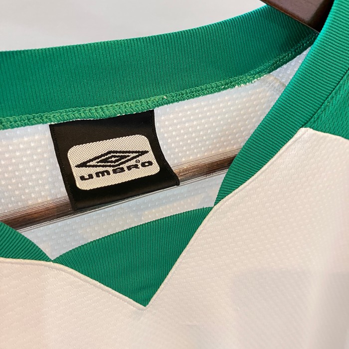 90s UMBRO ゲームシャツ トレーニングシャツ 白×緑 XOサイズ | Vintage.City 古着屋、古着コーデ情報を発信