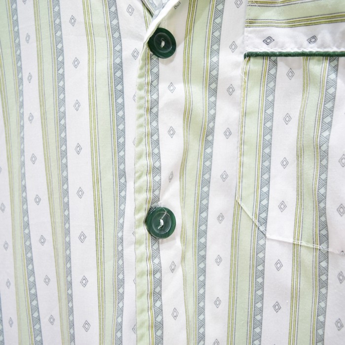 vintage euro cotton stripe print pajama shirt | Vintage.City 古着屋、古着コーデ情報を発信