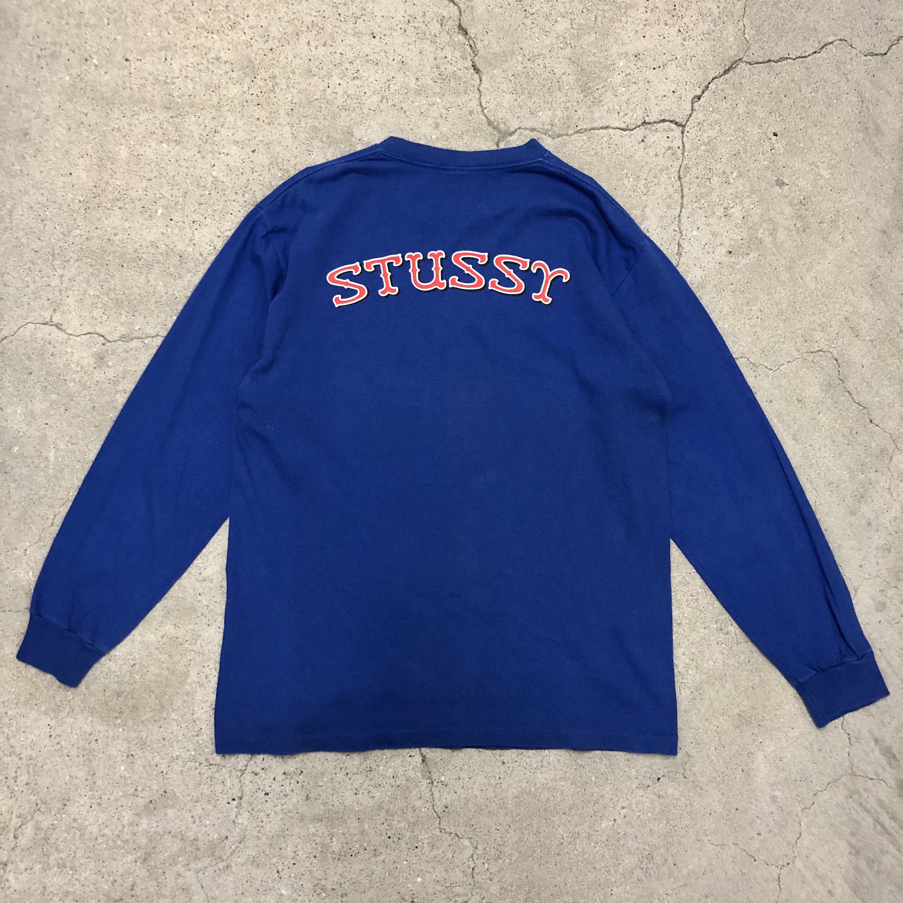 00s OLD STUSSY/SY Logo L/S Tee/USA製/銀タグ/M/ロゴプリント/ロンT ...