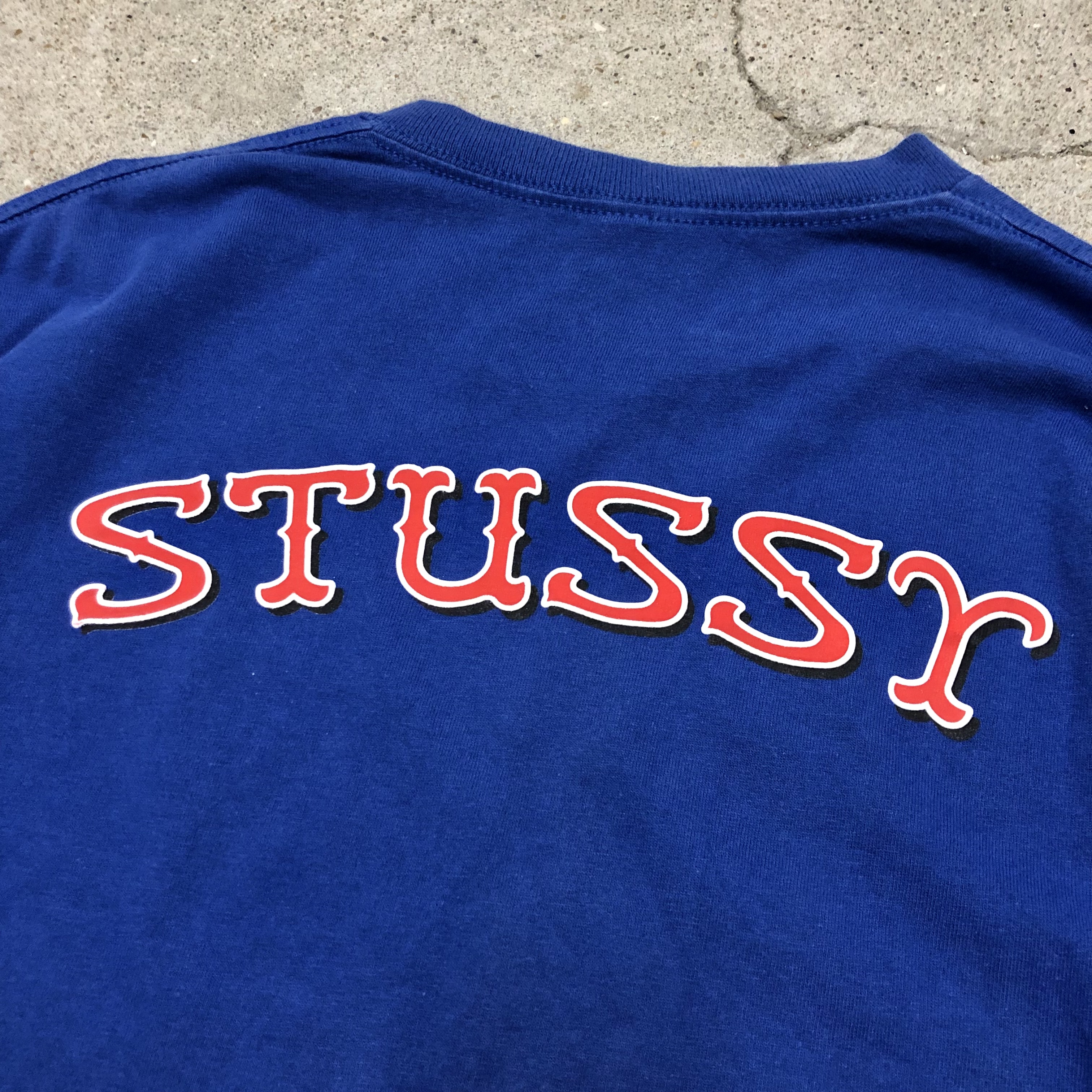 00s OLD STUSSY/SY Logo L/S Tee/USA製/銀タグ/M/ロゴプリント/ロンT 