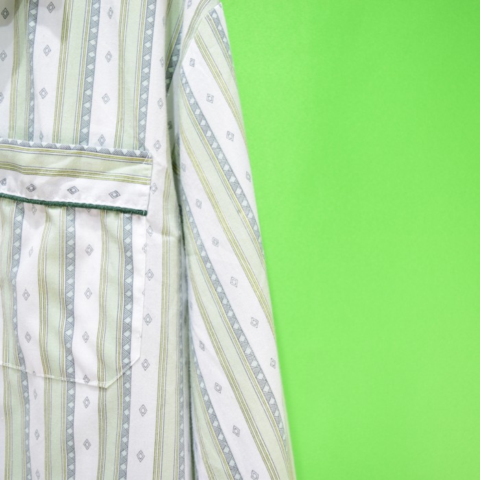 vintage euro cotton stripe print pajama shirt | Vintage.City 古着屋、古着コーデ情報を発信