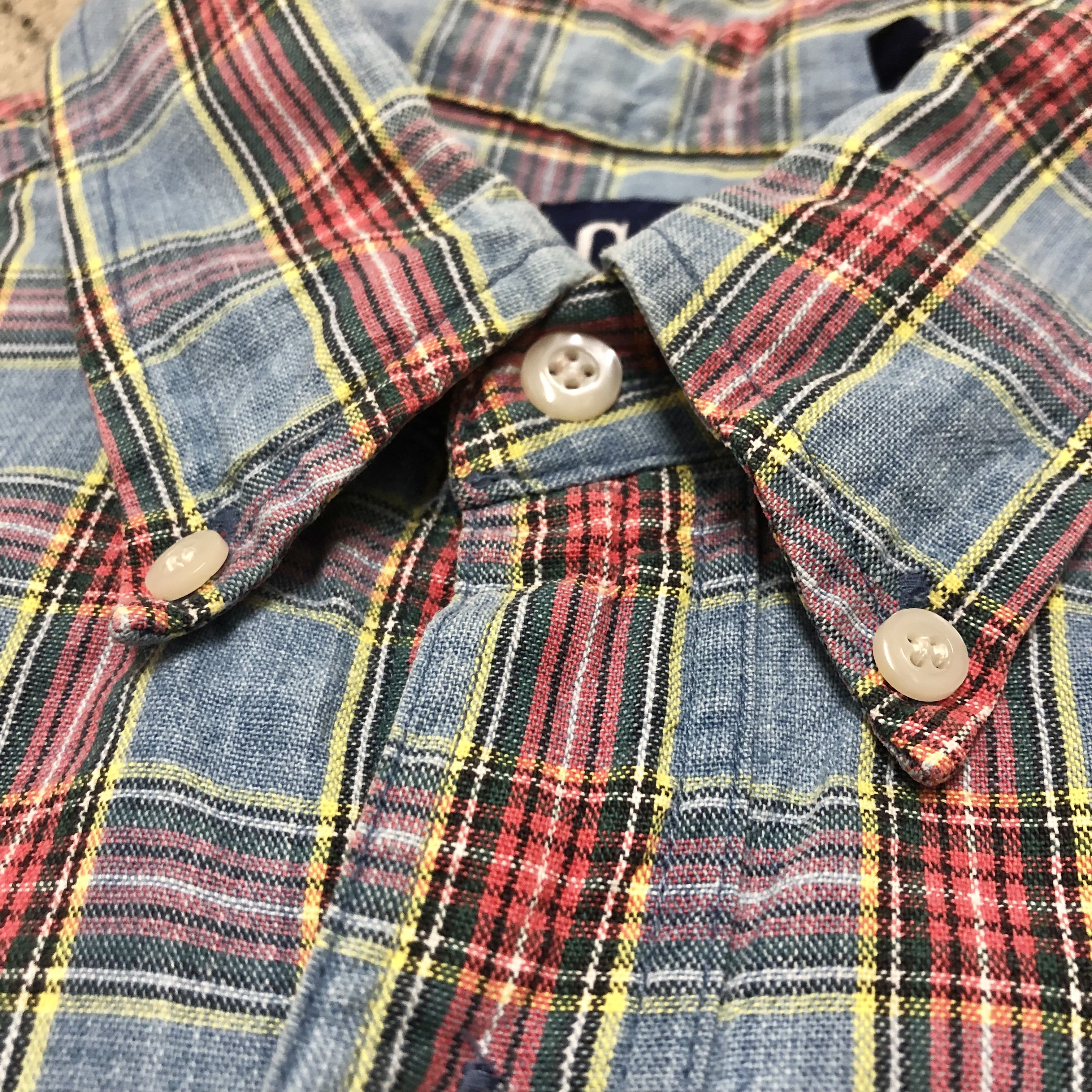 90s OLD GAP/Check BD L/S Shirt/L/チェック柄/ボタンダウンシャツ