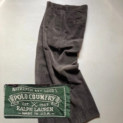 〜90s polo country 2tuck corduroy pants 90年代 ポロカントリー 2タックコーデュロイパンツ アメリカ製 | Vintage.City 古着屋、古着コーデ情報を発信