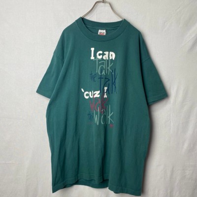 90s メッセージ プリントTシャツ 古着 緑 グリーン USA製 ロゴ | Vintage.City 古着屋、古着コーデ情報を発信