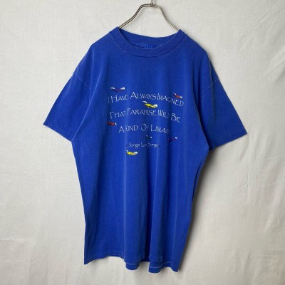 90s 本 メッセージ プリントTシャツ 古着 青 ブルー USA製 | Vintage.City 古着屋、古着コーデ情報を発信