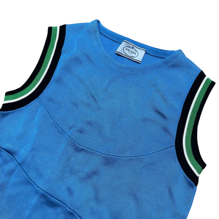 PRADA Designed Sleeveless Knit Tank Blue | Vintage.City 빈티지숍, 빈티지 코디 정보