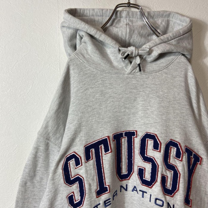 STUSSY arch logo hoodie size L | Vintage.City