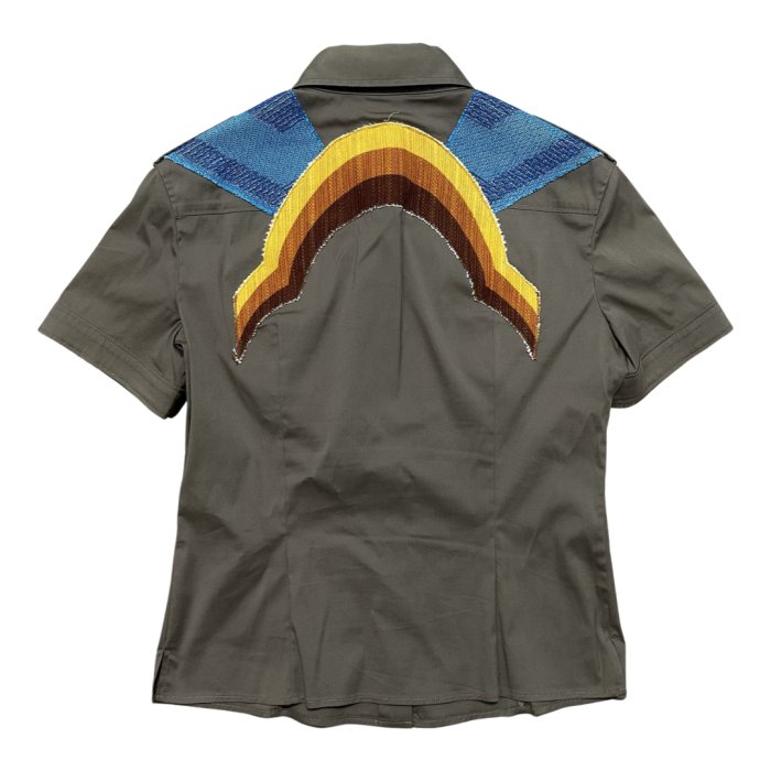 Miu Miu Rainbow Shirt Khaki | Vintage.City Vintage Shops, Vintage Fashion Trends